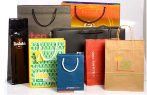 China Recyclable Customized Paper Bags Full Color Printing Kraft With Handles wholesale