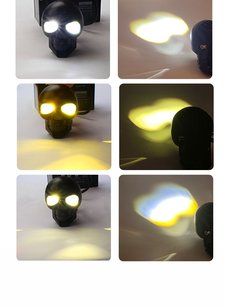 Motorcycle Head Lights 3inch 40W Dual Color LED Spotlight for Skull Headlight Fog Lamp