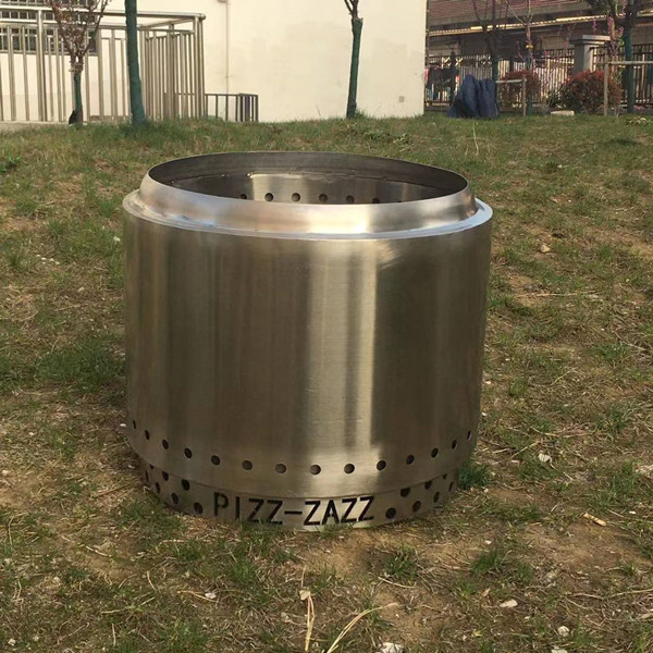 19.5" Outdoor Camping Fire Pit Double Flame Stainless Steel 201 Firepit