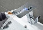 Waterfall LED Light Bathroom Basin Faucets Single Handle Durable Featuring