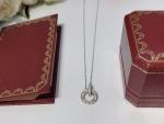 Long Double Ring Pendant Sterling Silver Necklace Charm For Women 18inch