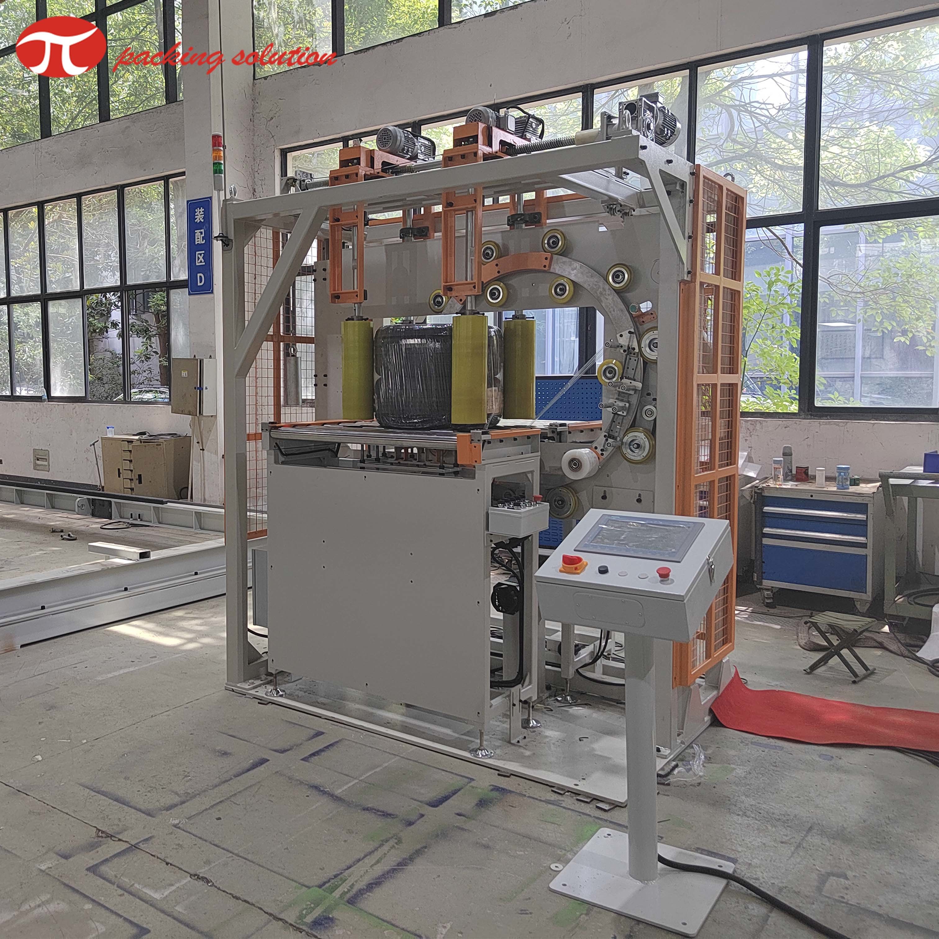 3Kw Horizontal Tire Packing Machine 120r/Min Conveyor Line Tire Wrapping Machine