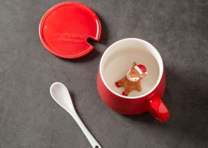 China Cartoon 350CC 3 Dimensional Glazed Pottery Mugs wholesale