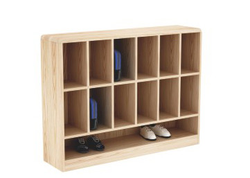 three level wooden kids school cabinet bag shelf with good quality