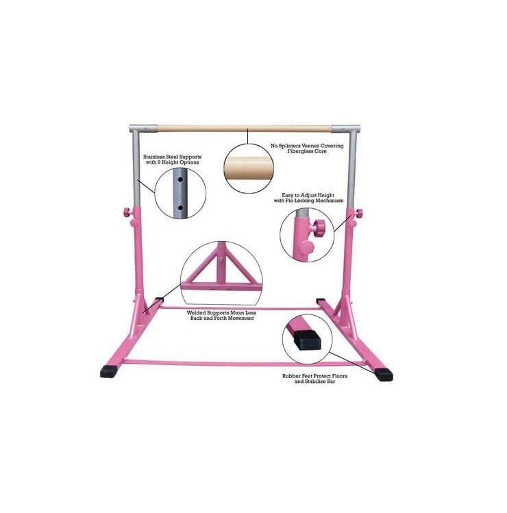 Adjustable Height And Expandable Gym Parallel Bars With High Quality Fiberglass Core Rail And Steel Legs