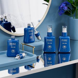China Skincare Packaging Printing Oblate Lotion Pump Bottle 50ml Trapezoid Shape wholesale