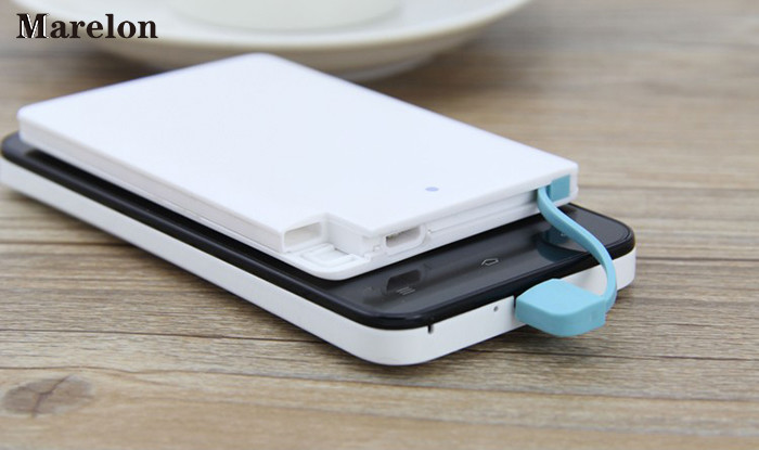 High Transfer Efficiency Slim Power Bank Smart Capacity Display With Cable