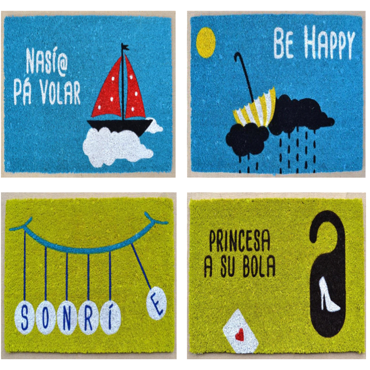 60*90cm Coir Entrance Matting , Custom Size Coir Door Mats Shaggy Pattern