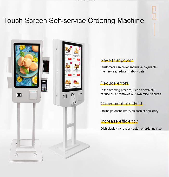 Slimline Self Ordering Kiosk 32in Self Service Pos Kiosk With Gesture Control