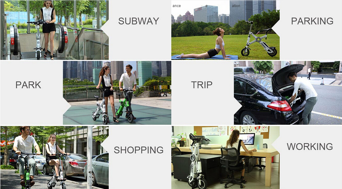 Light Weight Foldable Electric Bicycle with Seat , Electric Bike Kit Lithium Battery