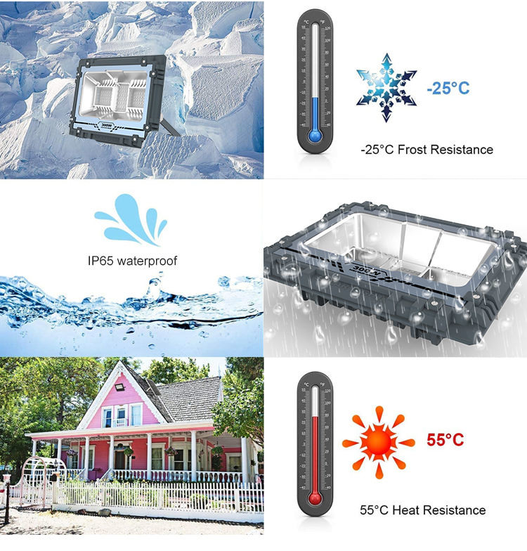Flashing Remote Control SMD5050 LED Solar Floodlight Environmental Protection