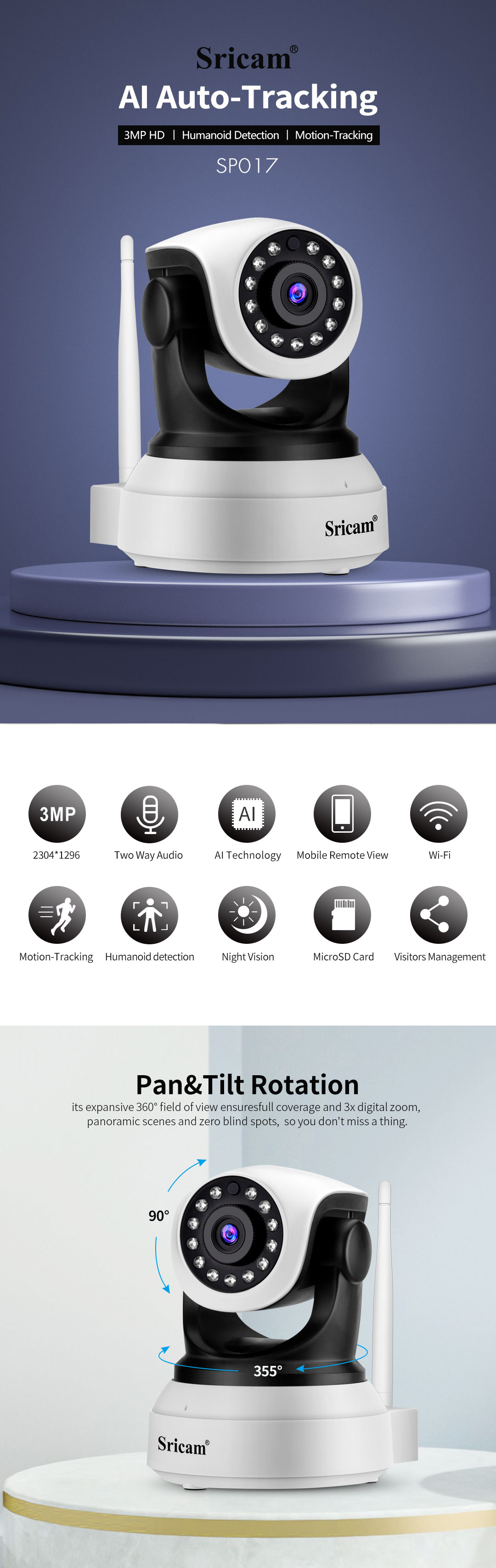 3 MP Camera Wireless P2P Security CCTV IP Camera CCTV Camera Audio Motion Detection Alarm