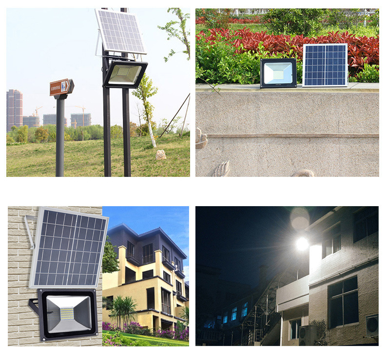 Dustproof Solar Powered LED Flood Light 100W 200W For Outdoor Yard Garden
