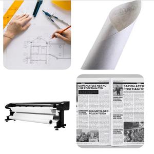China Small Roll 80g A0 White CAD Inkjet Plotter Paper Printable wholesale