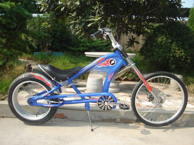 Men's 20-24 Inch Chopper Bike with Fork Suspension and Customizable Options