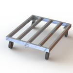 Knocked Down Heavy Iron Tube Industrial Dolly Cart For Transporting