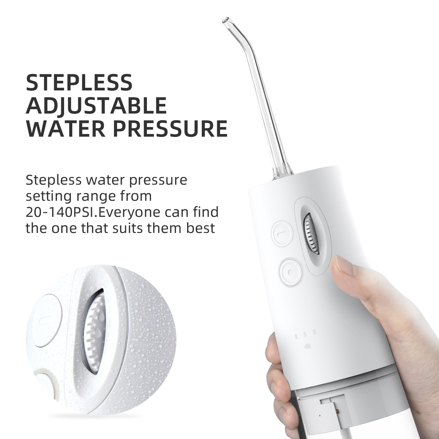 225mm Length Dental Care Water Flosser 300ml Tank Portable Dental Oral Irrigator