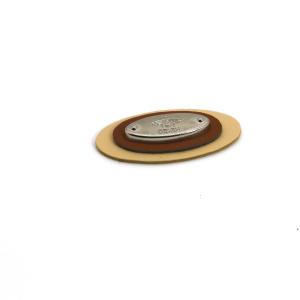 China Elliptic Silver Leather Patches For Clothes Metal Material ODM wholesale