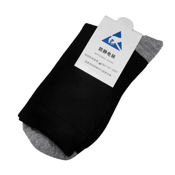 Cotton Conductive Fiber Anti Static Earth Grounding Socks Cleanroom Safety ESD