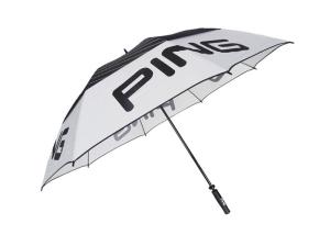 China Mens Black White Windproof Golf Umbrellas Lightweight Fiberglass Frame wholesale