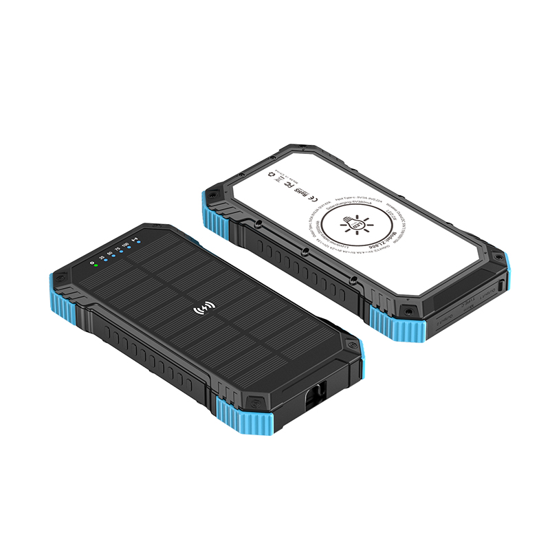 Outdoor Power Bank for iPhone 15 15W Wireless Output 22.5W Solar Charging and 3A Output