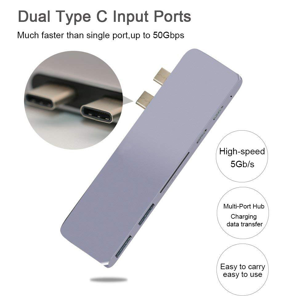 USB 3.1 Type C Hub Dual type-C USB-C HUBs Card Reader Special for Apple Macbook Pro with Thunderbolt 3