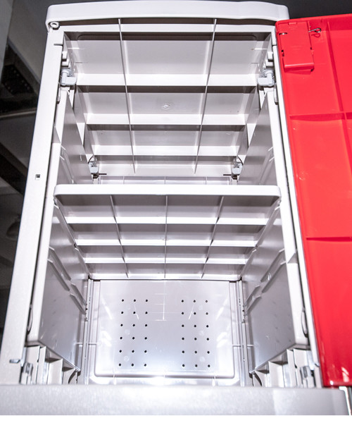 School Storage Lockers With Padlock , 4 Comparts 1 Column Red School Lockers