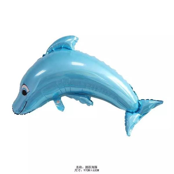 Wholesal Hot sale cartoon dolphin party foil helium balloons for birthday or