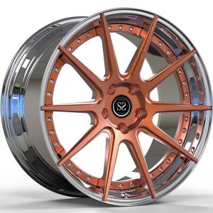 China SS2007 21 Inch Ferrari Forged Wheels Polish Orange 2-PC F430 5x108 wholesale
