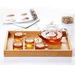Nesting Natural Bamboo Food Tray Decorative Rectangle Odm