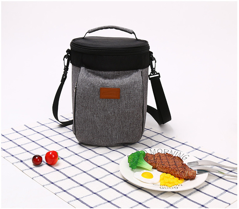 Round Heated L20*D20cm BPA free Thermal Lunch Tote
