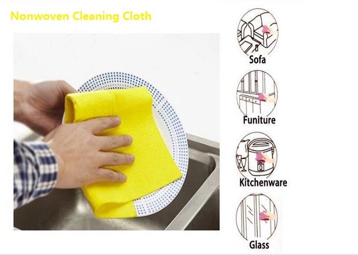 Solid Color Recycled Polyester Staple Fiber Non Woven Cleaning Cloth Use