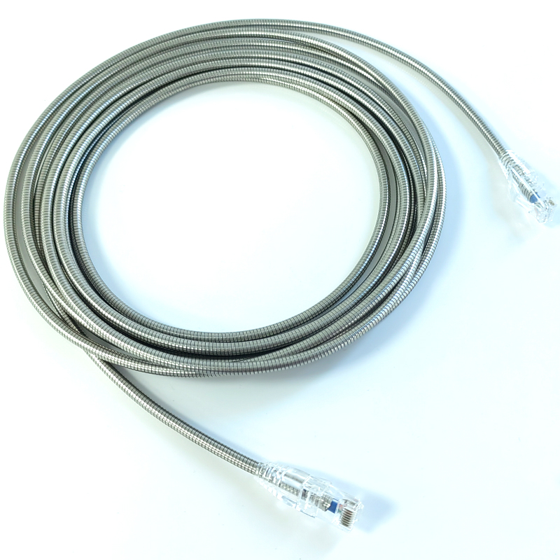Exactcables 1m 2m 2.5m 3m Steel Armored Crossed Cat. 6a Network Cable Slim STP LSZH Black