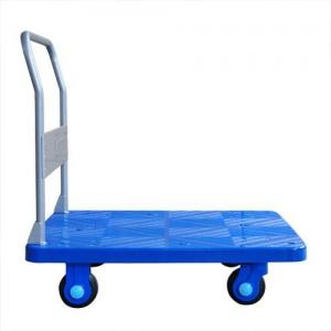 China One layer 150 KG Plastic and Blue Platform Hand Trolley for Warehouse Storaging wholesale