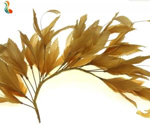 China Dyed Stripped Goose Feather Tree Headwear 20x40cm Millinery Supplies wholesale