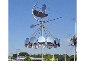 China Wind Kinetic Modern Stainless Steel Sculpture , Outdoor Steel Garden Sculpture wholesale