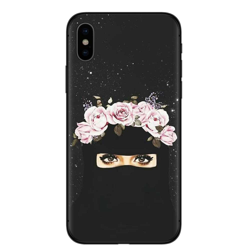Lightweight Designer Cell Phone Cases Black Islamic Hijab Girls Gift Anti Shock