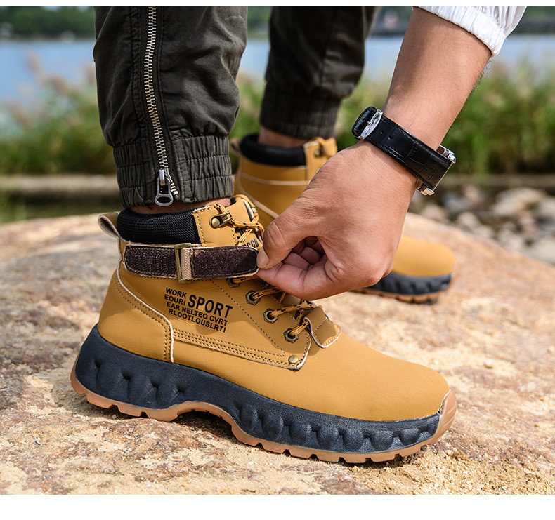 Lightweight Microfiber Safety Work Shoes With Steel Toe And Rubber Sole