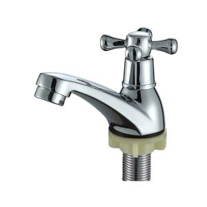 China Zinc Stylish Bathroom Single Cold Water Basin Taps In Chrome wholesale