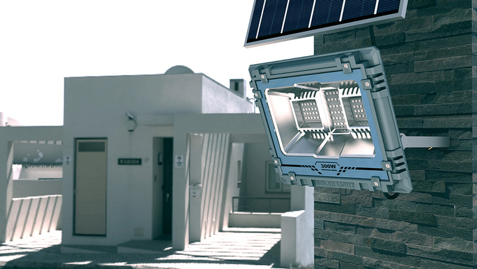 RGB Solar Flood Light Outdoor 500w With Polycrystalline Silicon Solar Panel