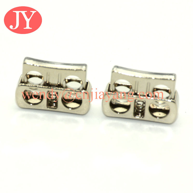 jiayang Supply different shaped metal rope cord lock rope end stopper rope toggle