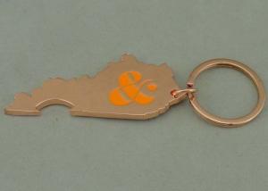 China Copper Plating Logo Key Chain Advertising Keychains Zinc Alloy Bottle Opener wholesale