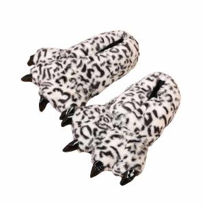 China Home Lifelike Leopard Printed Plush Warm Fur Shoes wholesale