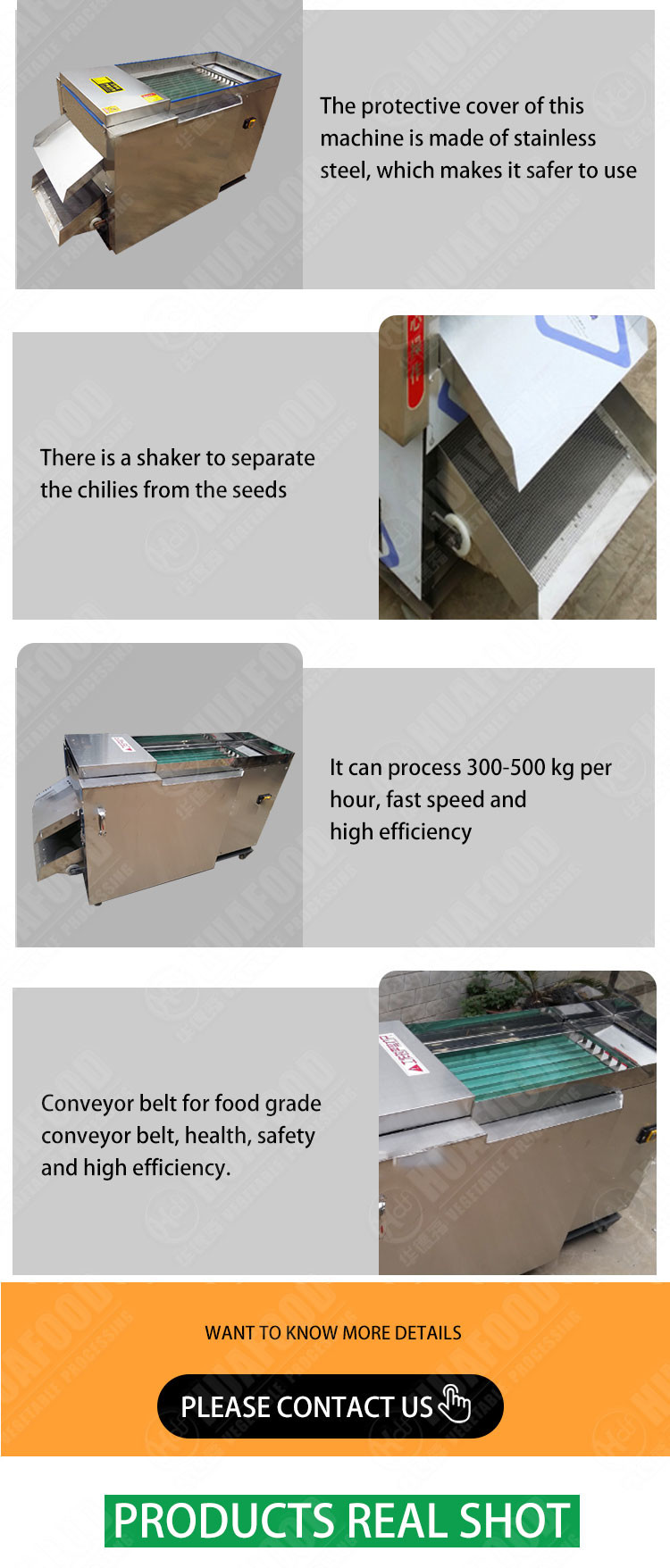 500kg/h Multifunction Vegetable Cutting Machine Pepper Chilli Stem Cutting Machine