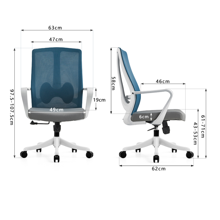 Mail Packing High Back Home Revolving Ergonomic Fabric Office Chair For Manager