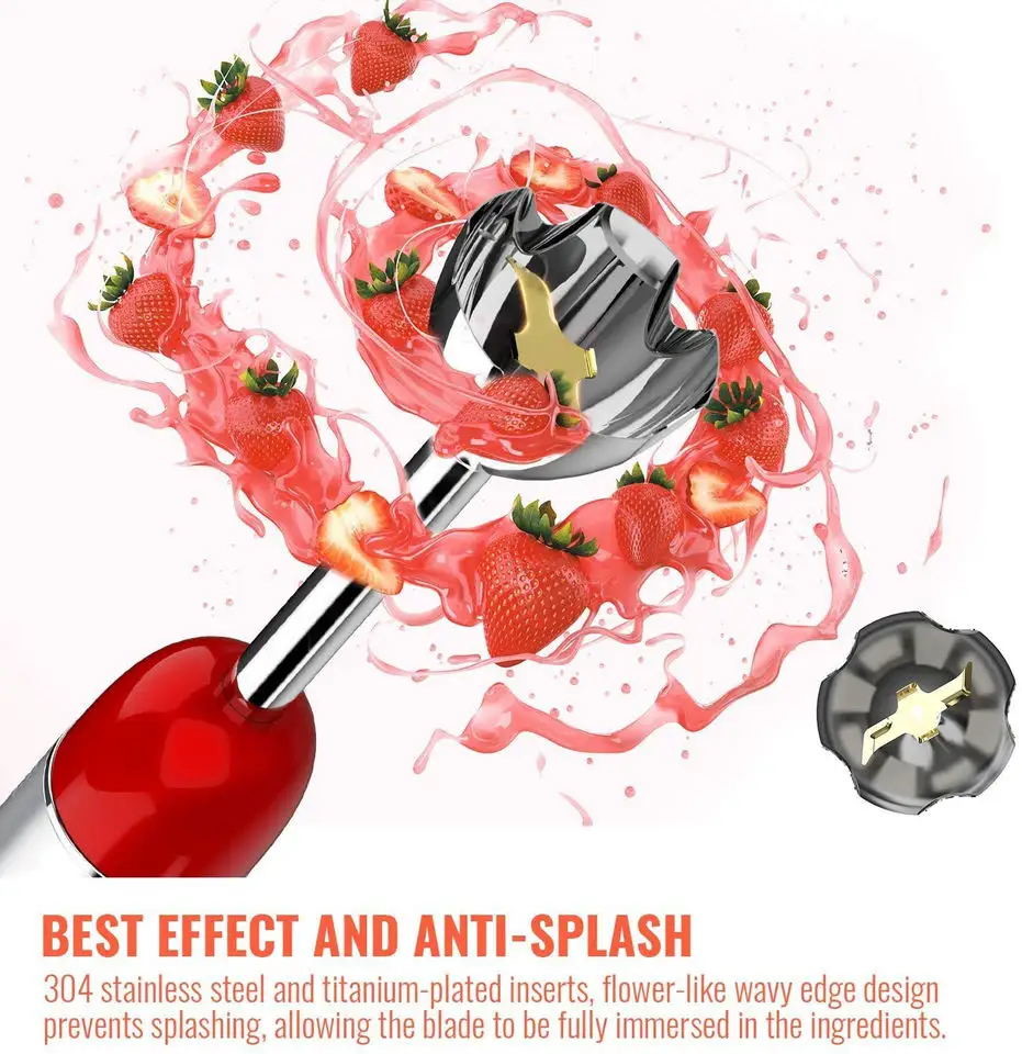 12-Speed Multi-Function Handheld Stick Blender With Stainless Steel Blades