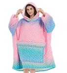 Custom Print Wearable Oversized Hooded Blankets Luxury Colorful