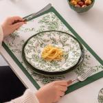 Rectangle Diatom Flower Dining Table Placemats Sustainable Table Cloth Design