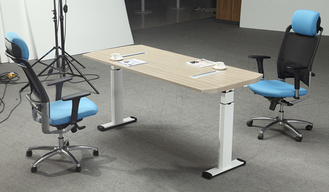 Height Adjustable Melamine Office Furniture Desk With Strong Wearability