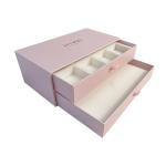 Luxury Pink Custom Logo Slide Drawer Women Necklace Ring Jewelry Box Set